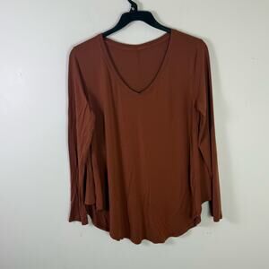 Lululemon Up for Down Time Long Sleeve Ancient Copper Womens L Athleisure
